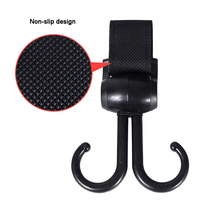 BalleenShiny Baby Stroller Hook Pushchair Shopping Bag Hook Mum Pram Handy Carry Clip Rotatable Double Hook Stroller Accessories