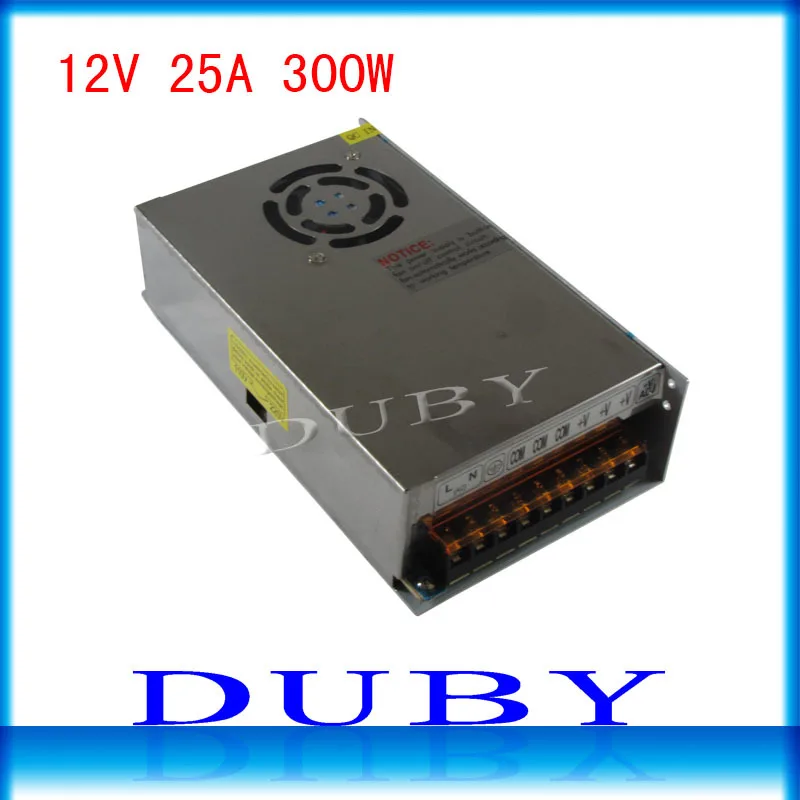 

12V 25A 300W Switching power supply Driver For LED Light Strip Display AC100-240V Factory Supplier Free Shipping