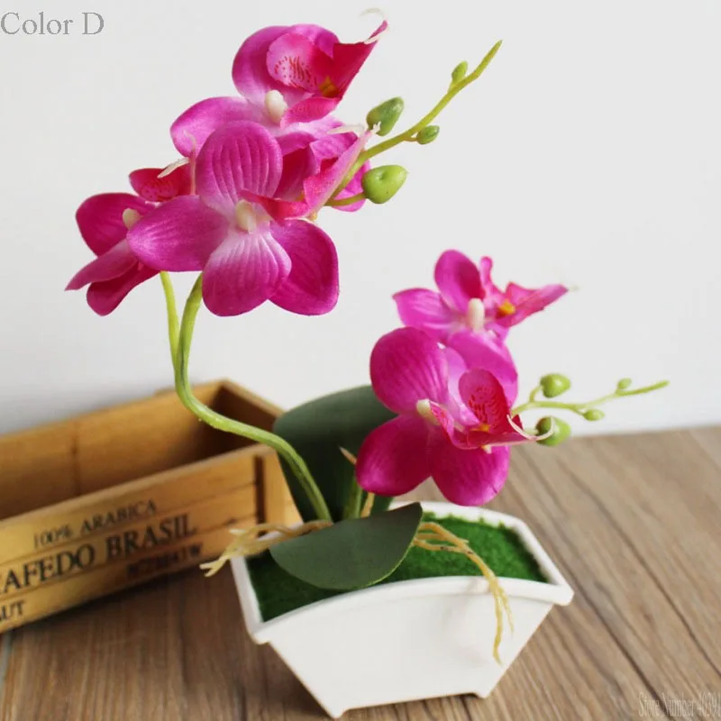 Artificial Butterfly Orchid Potted plants silk Decorative Flower with Plastic pots for Home Balcony Decoration vase set Artificial Butterfly Orchid Potted plants silk Decorative Flower with Plastic pots for Home Balcony Decoration vase set