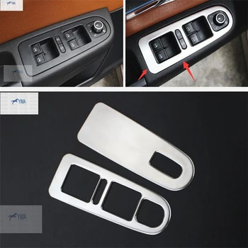

Lapetus Car Styling Inner Front Door Armrest Window Lift Button Cover Trim 2 Pcs Interior Fit For VW volkswagen sharan 2012-2016