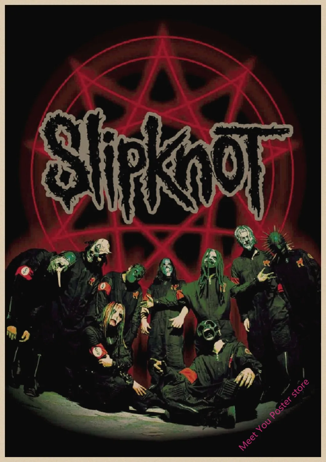 Slipknot тяжелый металл плакат Рок-Группа крафт-бумага плакаты Бар плакат наклейки на стену Ретро плакат декоративной живописи A1