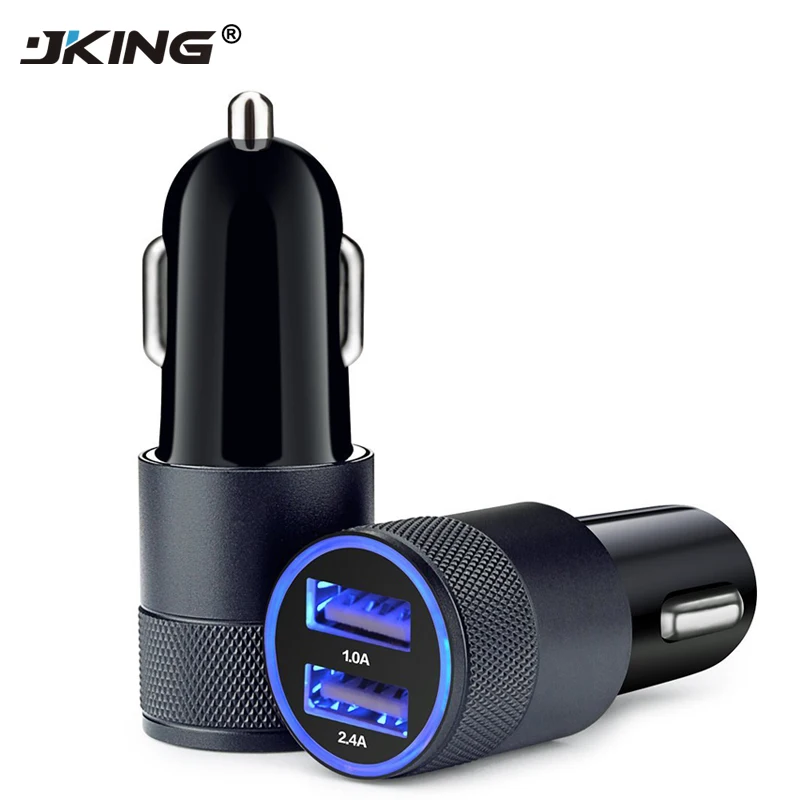 JKing Dual USB Автомобильное Зарядное устройство для iPhone X 8 7 Plus Универсальный