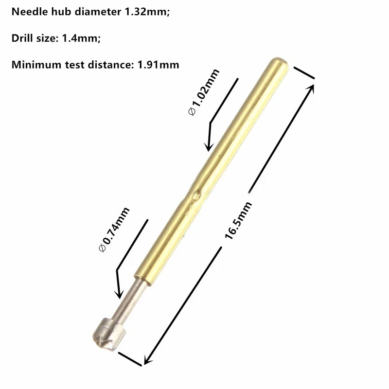 50pcs/lot P75-LM2 Spring Test Probe Pogo Pin Dia. 1.02mm Receptacle Test Probes Pins Tool Set
