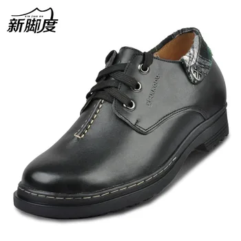 

X5506 Newest Fashion Casual Calf Leather Height Increasing Elevated Shoes with Hidden Heels Grown Taller 9CM Invisibly