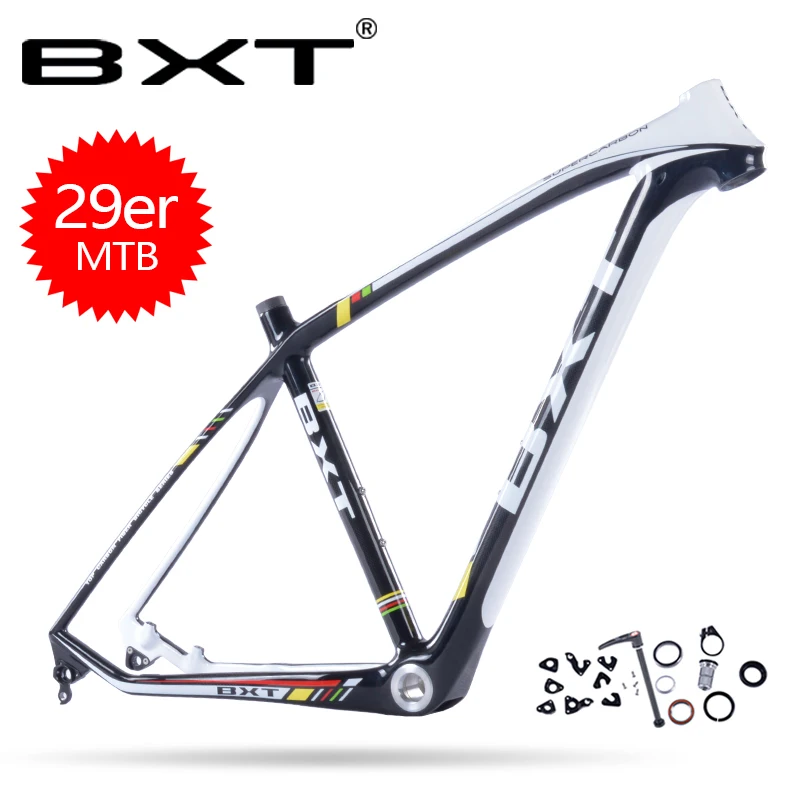 Excellent BXT 2018 Full carbon mountain bike 29er frame 3K weave bicicletas mountain bike 29 bicycles carbon mtb frame 135*9mm and 142*12m 0