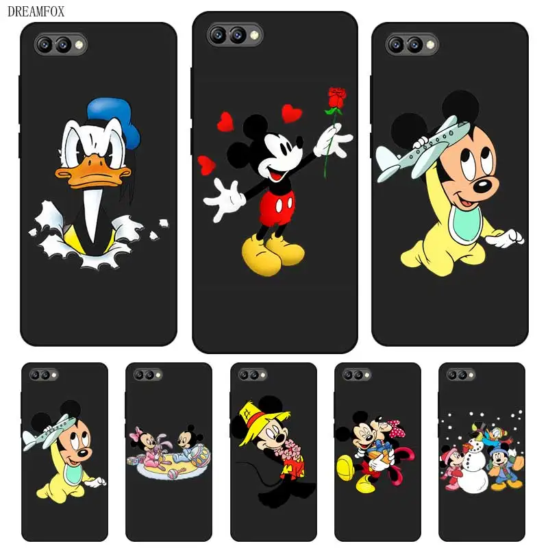 

P120 Mickey Mouse Black Silicone Case Cover For Huawei Honor 6A 6C 6X 7A 7C 7S 7X 8 Lite Pro