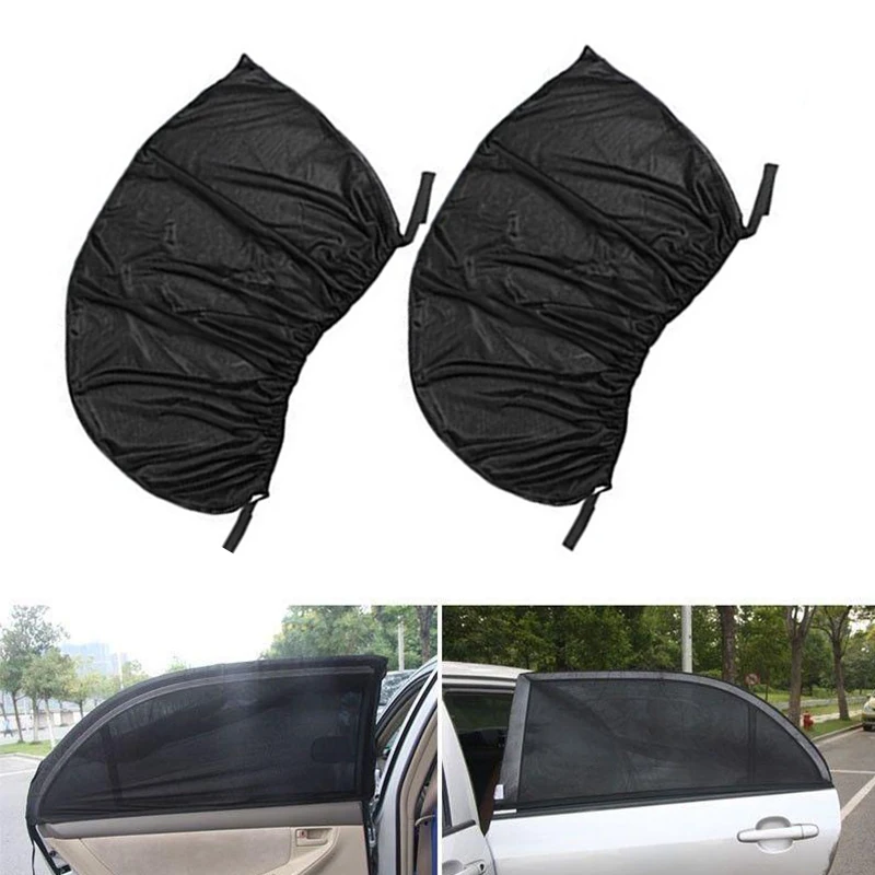 

2Pcs Mesh Car Sun Visor Rear Side Window Sun Shade Mesh Sun Visor Shade Cover Shield UV Protector Vehicle Sunshade Curtain