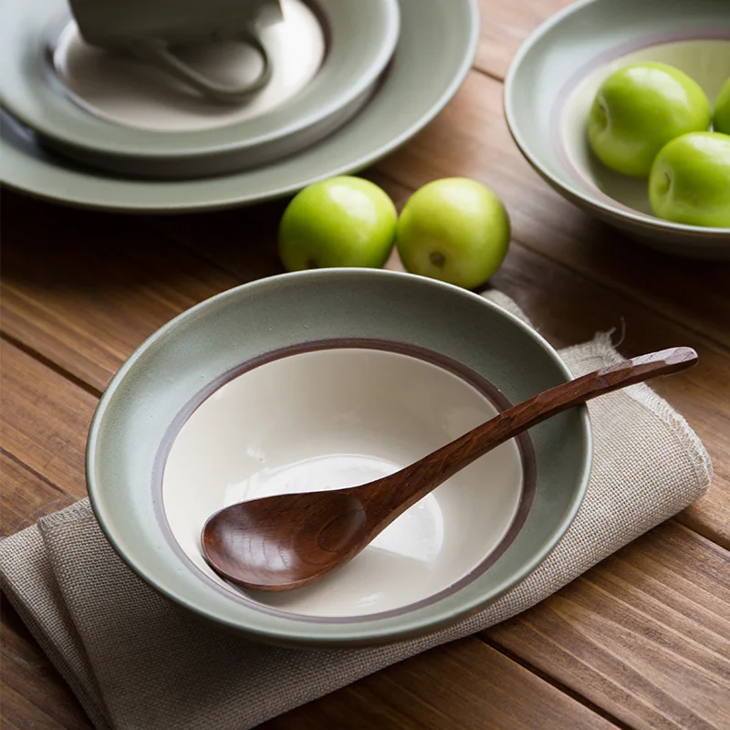 Direct selling Japanese style green straw hat bowl, creative Western