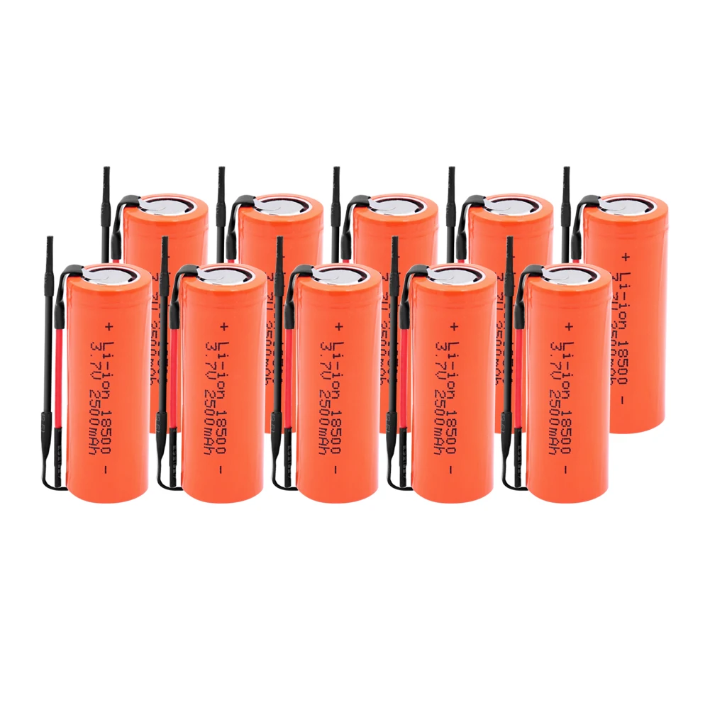 Перезаряжаемые 18500 литий-ионная литиевая Батарея 3,7 V 2500 мАч батареи электронные сигареты Батарея с высоким уровнем разрядный ток+ DIY Linie