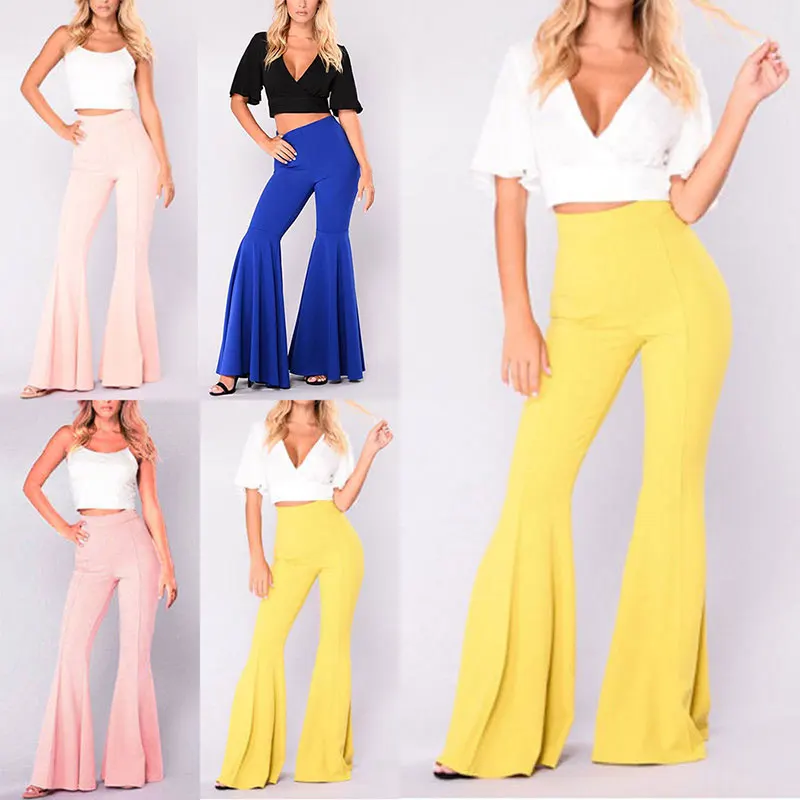 new fashion 2017 women pants elastic waist with high waist wide legs harem pants drawstring ladies casual trousers pantalones Pants