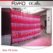 Отображение времени в цифровом и простая установка 2x3 м P8, видео-дисплей фон с бархатом материал