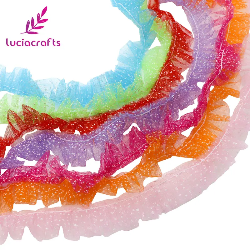 Lucia crafts/20 мм 2 ярда/6 ярдов кружевная отделка в горошек сетчатая лента из органзы