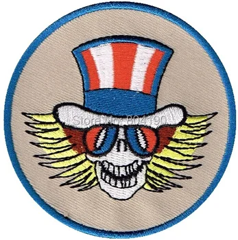 

3" GRATEFUL DEAD UNCLE SAM Music Band Embroidered LOGO Iron On Patch jerry garcia psychedelic Rockabilly