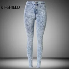 Мода снежинка узкие Джинсы женщин Хлопка эластичный девушка jeggings Леггинсы Высокой талии случайный Джинсовые брюки Женские брюки Карандаш