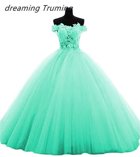 Multi Colored Quinceanera Dresses With Appliqued Lace Tulle Dresses 15 Years Ball Gowns vestido de 15 anos de debutante