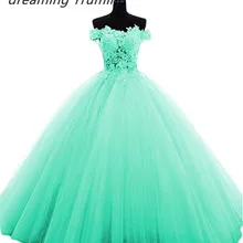 Multi Colored Quinceanera Dresses With Appliqued Lace Tulle Dresses 15 Years Ball Gowns vestido de 15 anos de debutante