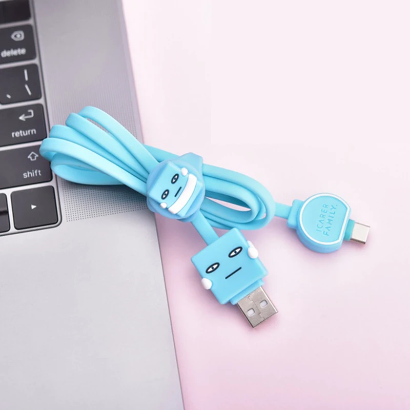 1 м милый мультяшный Micro USB кабель для IPhone samsung type-c зарядный Магнитный зарядный адаптер usb type C кабели для мобильных телефонов