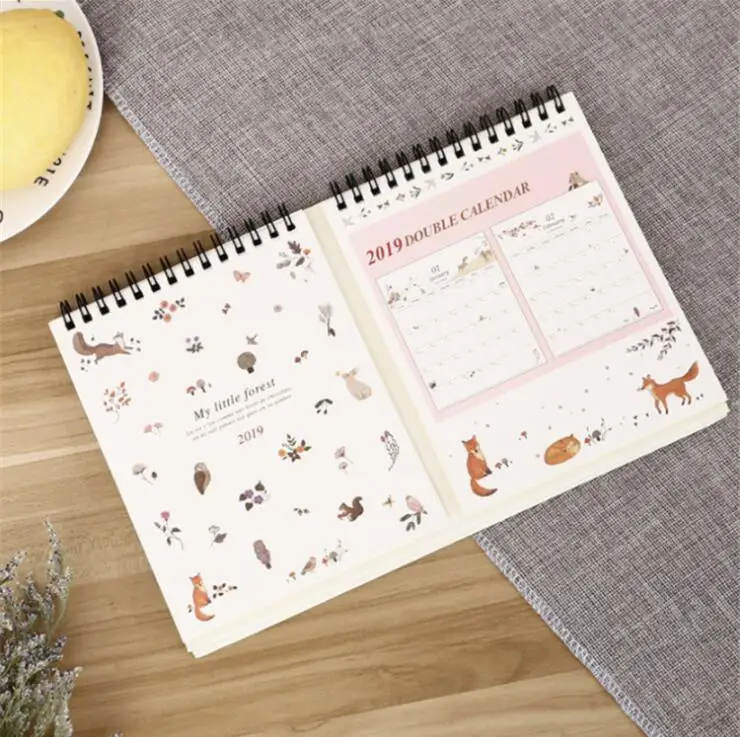 

2019 Year Lovely Kawai Animal home Calendar Table Calendars Desk Calendar Office School Supplies 2019 Calendar Escolar Papelaria