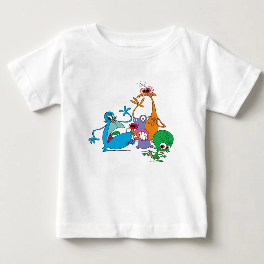 

Digital print children T-shirt space flight alien T-shirt boy girl funny cartoon T-shirt pure cotton breathable children T-shirt