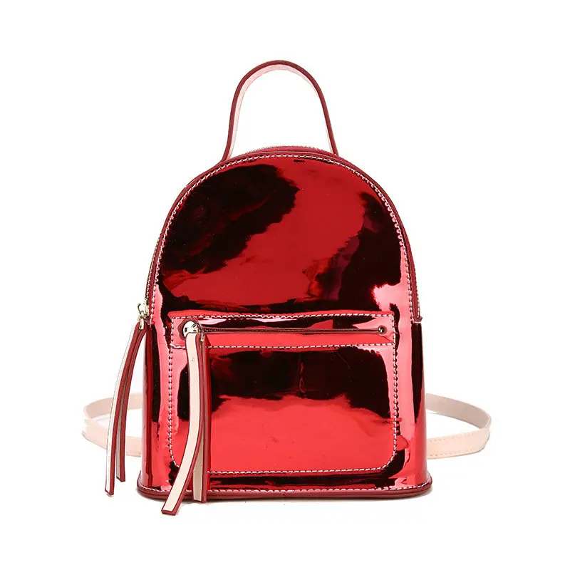 Rdywbu Блестящий рюкзак из искусственной кожи для девочек, новая милая Лазерная дорожная сумка, маленькая модная сумка Mochilas Feminina, школьный рюкзак B451 - Цвет: Красный