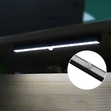 На батарейках светодиодный светильник под шкафом 20 светодиодов PIR движения Ночной светильник с датчиком черный алюминиевый портативный светильник для кухни, коридора