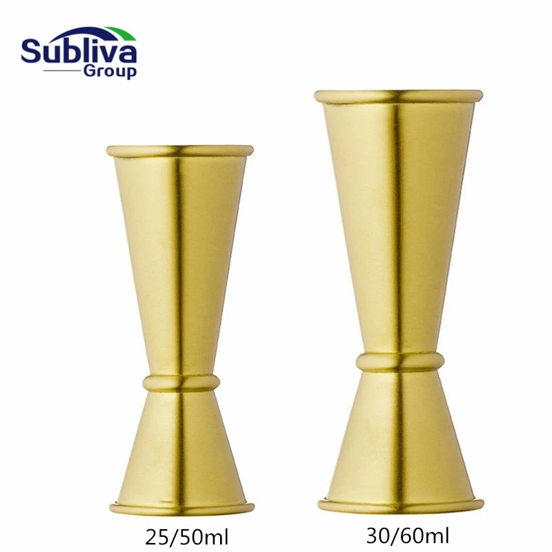 

Gold Plated Jigger Bar Measures Cocktail Bar Jigger Stainless Steel Japanese Design Jigger Double Spirit Measuring Cup Bartender