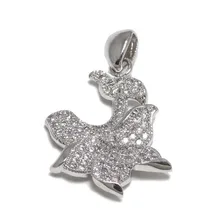 20 мм x 16 мм Micro Pave Циркон медным покрытием серебра, подвески ювелирные изделия, высокое качество оптимальное