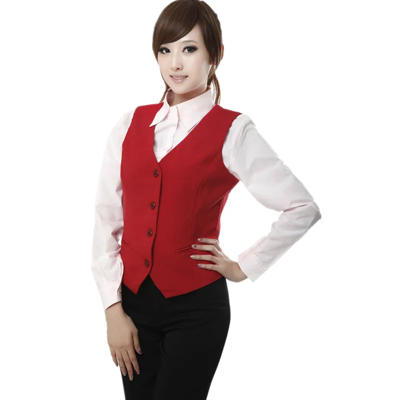 Large Size Slim Office Female Vest V Neck Formal Women's Vest Work
