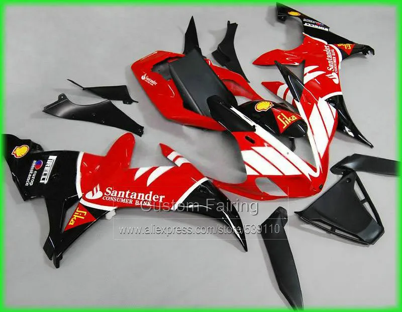Для YAMAHA YZF R1 02/03/2002/2004 комплект обтекателей(красный и белый) верхние строчки статистики продаж инъекции Обтекатели lx87