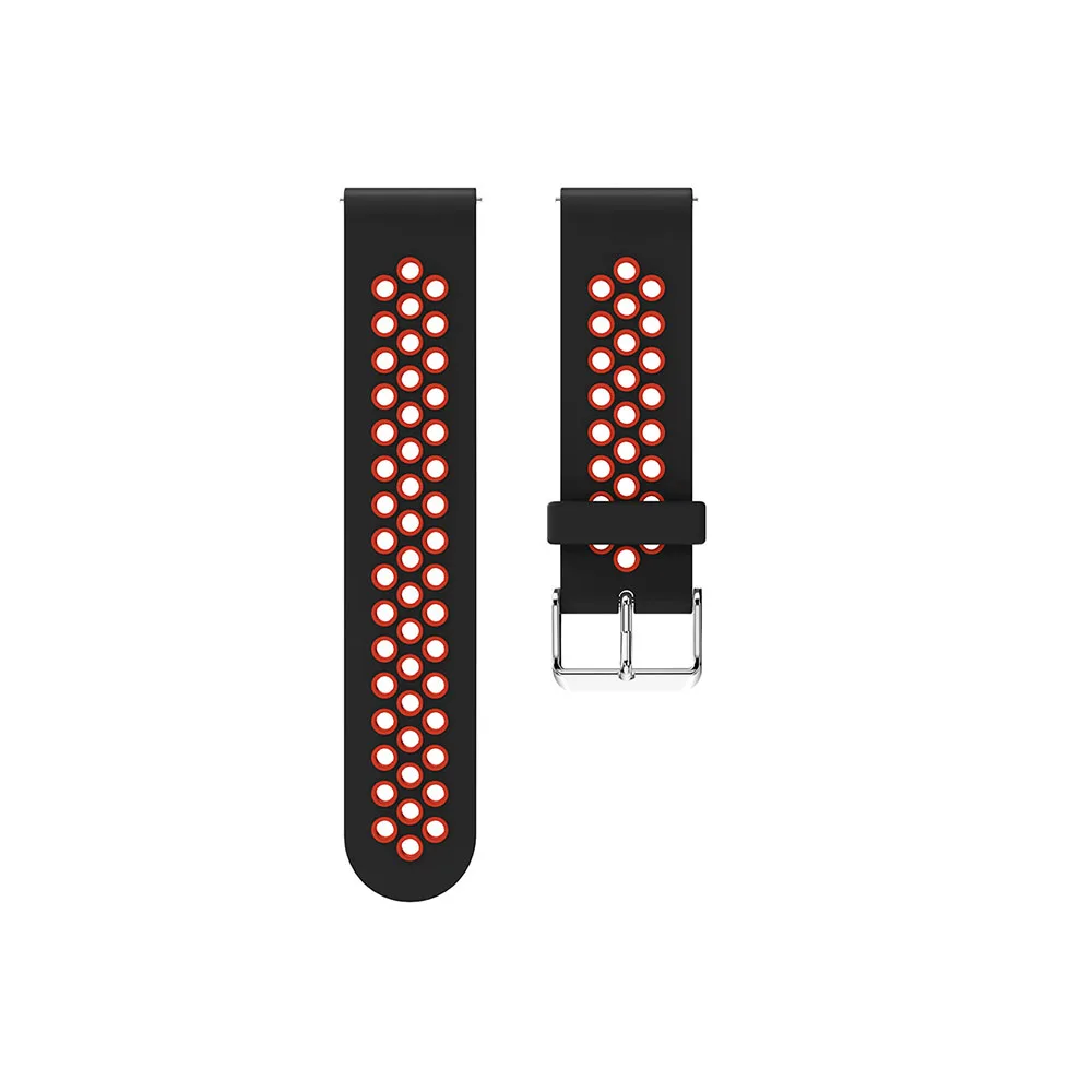 Мягкий силиконовый ремешок для часов samsung Galaxy Watch active, Классический сменный Браслет, ремешок для часов 20 мм, ремешок для часов S2/Спортивные ремни - Цвет ремешка: black red