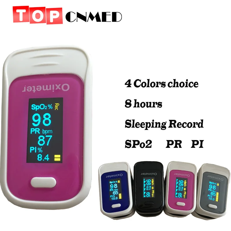 

Colorful Design Alarm Setting Oximeter SPO2 PR Fingertip Pulse Oximeter Blood Oxygen SpO2