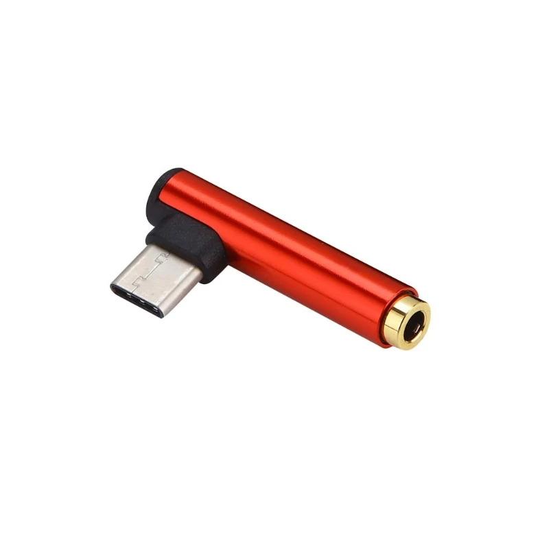 Red USB 3,1 Тип C до 3,5 мм разъем для наушников адаптер для Xiaomi 6 Note3 huawei Коврики 10 - Цвет: Red