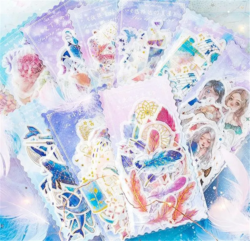 

60pcs/Pack Cartoon Whale Star Sticker Children Toys Anime Stickers For Kids DIY On Book Laptop Mobile Phone Bicycle Skateboard
