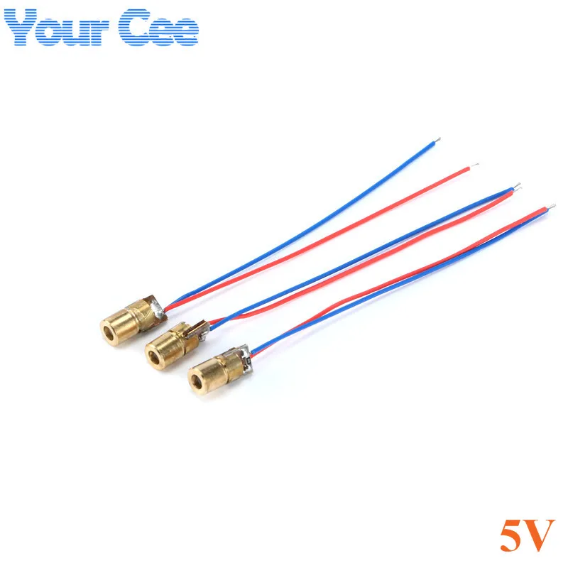 10 шт. 650 нм 6 мм DC 5 В 5 мВт точечный модуль лазерного диода красная Медная головка