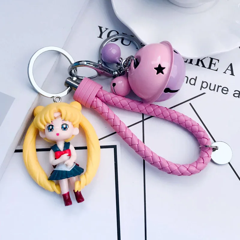 

Sailor Moon 3D Model Keychain Key Ring Bag Charm Wholesale Lovely Keychain Car Keyring Gift Women Jewelry, Drop shipping!