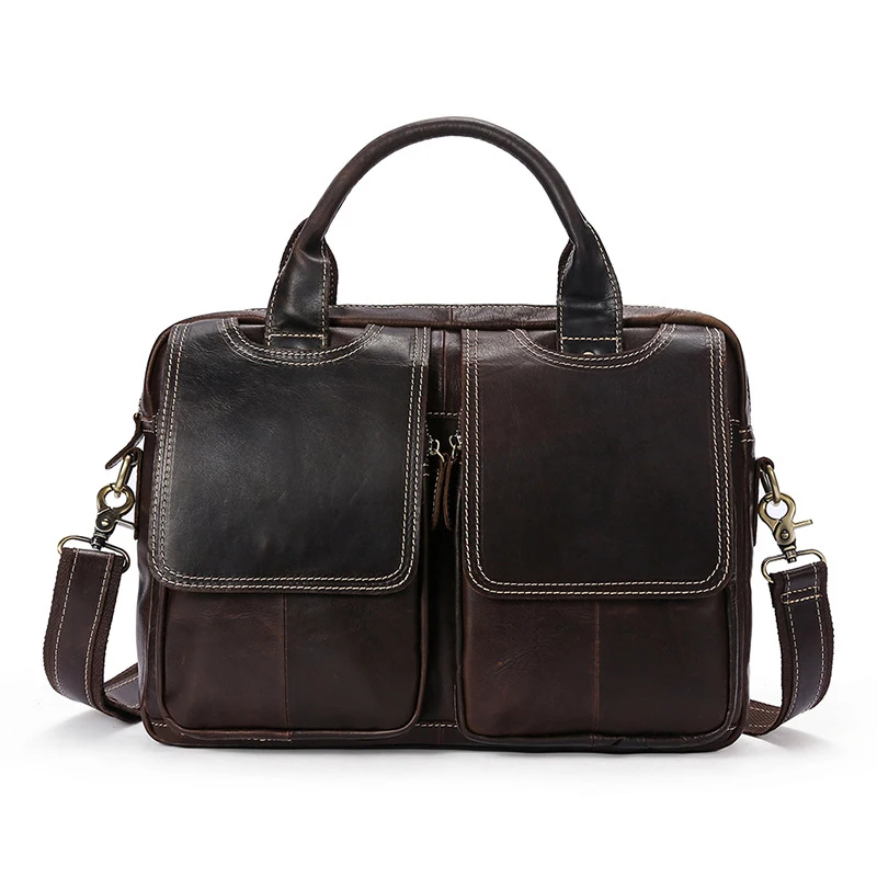 

2019 New Arrival Genuine Leather Men's Briefcas Cowhide Retro Business Men's Crossbody bags Shoulder Handbag Men's Messenger Bag