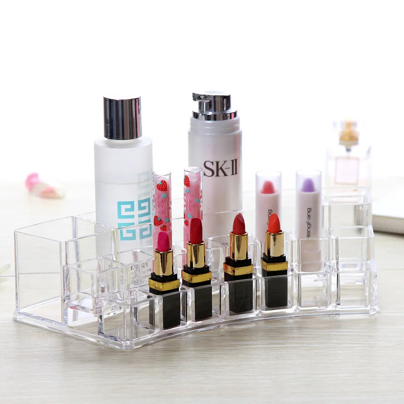3Tiers Fashion Acrylic Cosmetic Storage Box Display Stand For Nail Polish Lipstick Shelf Rack Holder Women Makeup Organizer Case