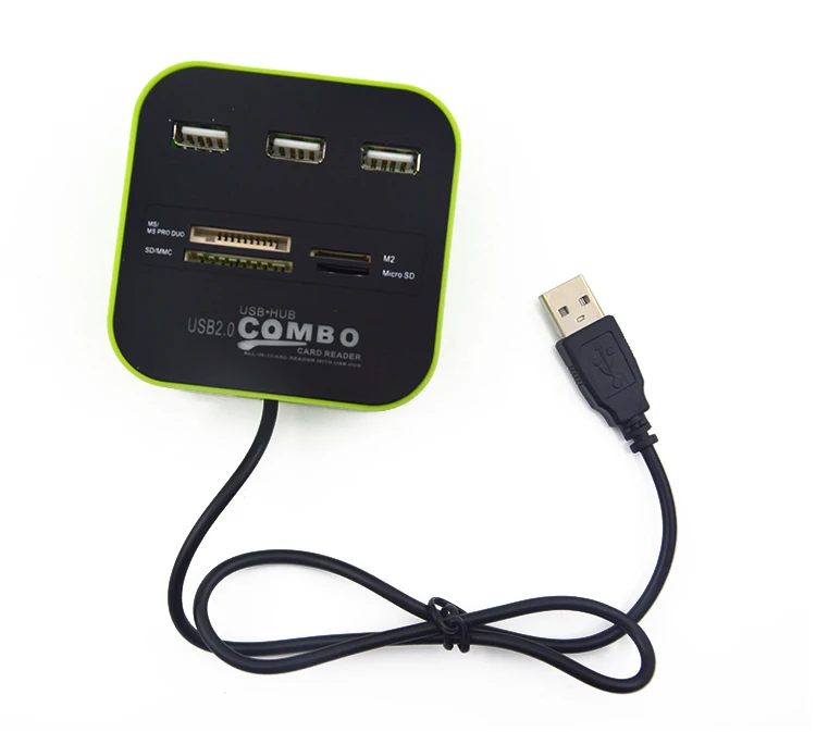 NEO Star 3 Порты и разъёмы USB 2.0 концентратор Card Reader для SD/TF/MMC/M2/MS/ МП все в одном Combo сплиттер для Тетрадь портативных ПК светодиод высокой