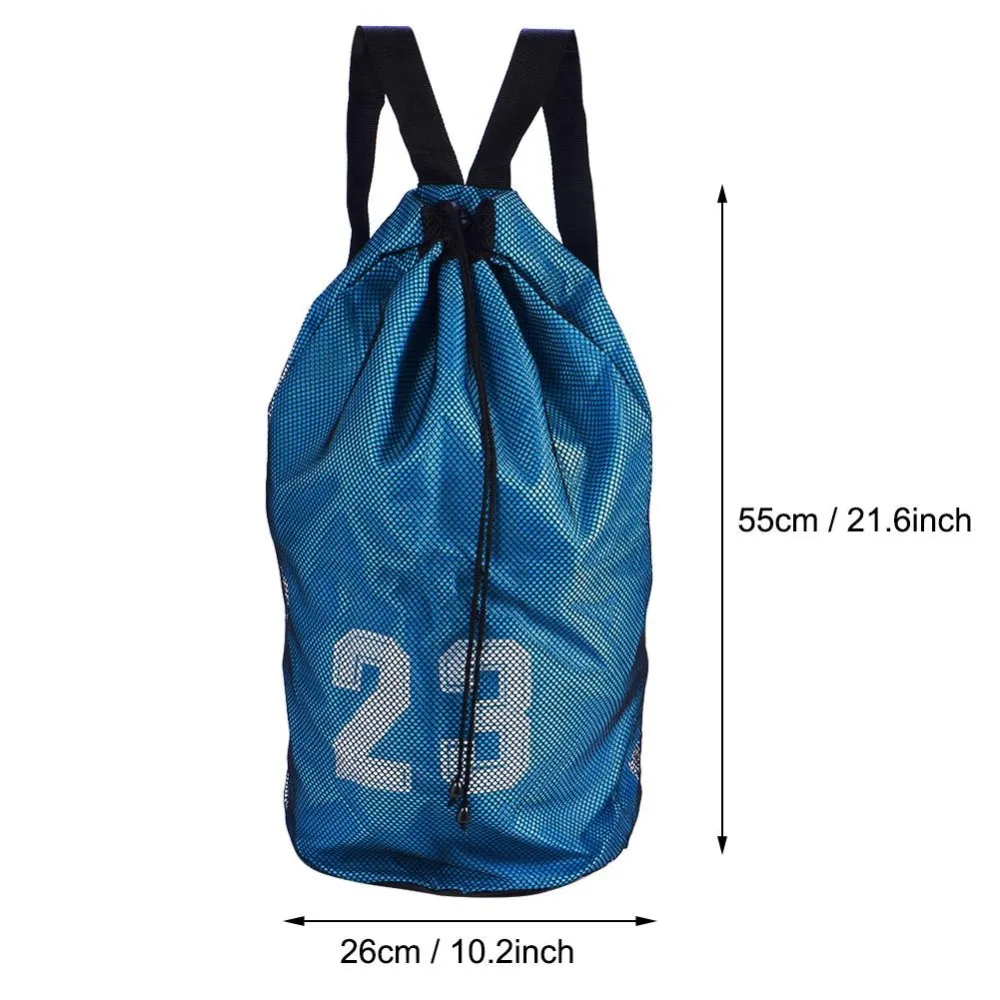Outdoor Sport Football Bag Large Capacity Mesh Drawstring Bag Basketball Soccer Sport Training Backpack Shoulder Ball Holder sports ball storage bag sports ball bag