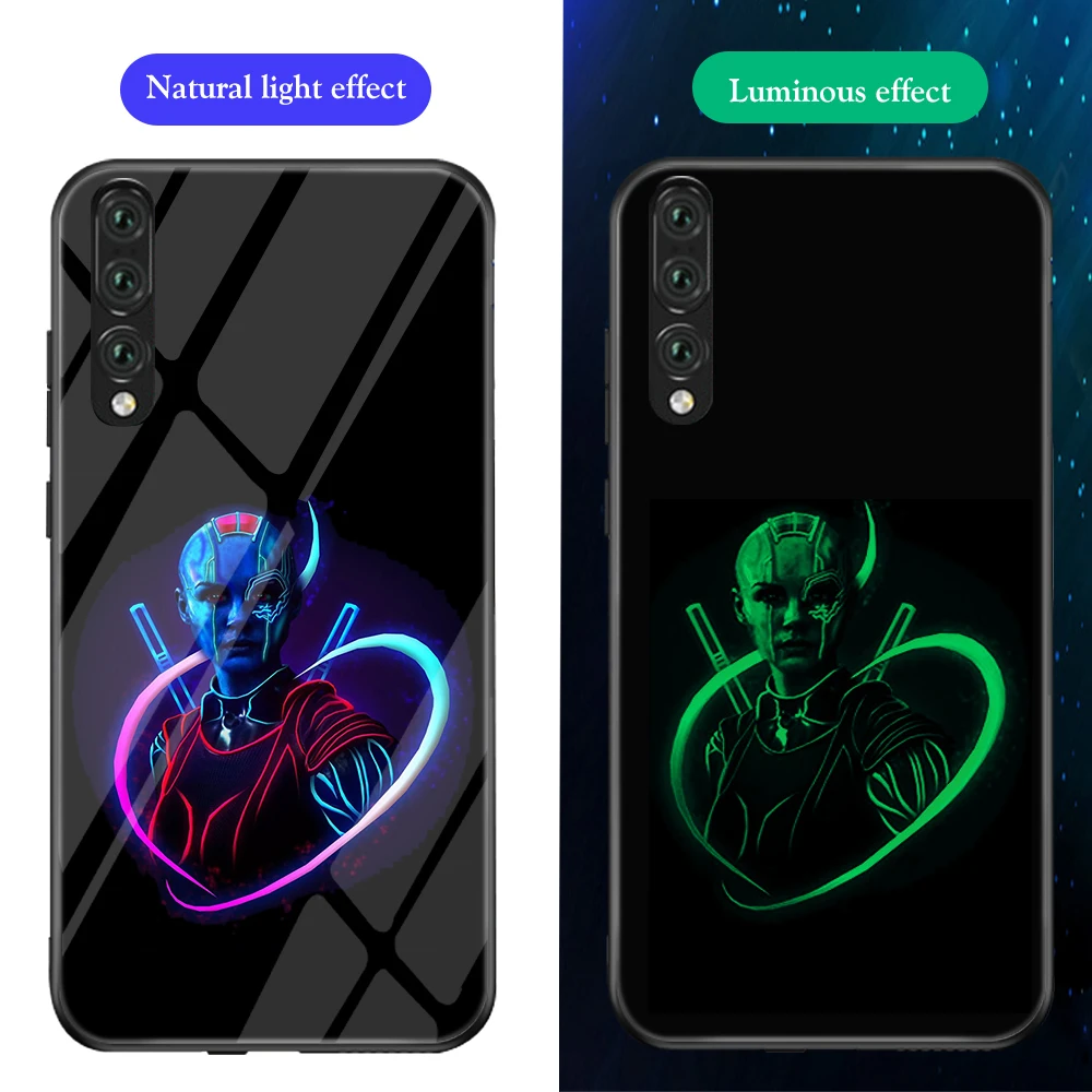 Ciciber чехол для телефона Funda Coque для huawei P30 P20 Lite Marvel Мстители Железный человек светящаяся стеклянная крышка для huawei P30 P20 Pro Capa