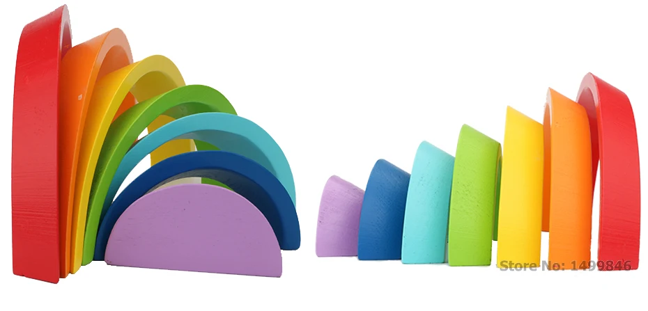 Brinquedos de Madeira do Arco-íris Blocos de Madeira Brinquedo para Crianças Montessori Buliding Bebê Educacional Aprendizagem Recursos Criativo Cor Presente 7 High Quality Brinquedos e hobbies