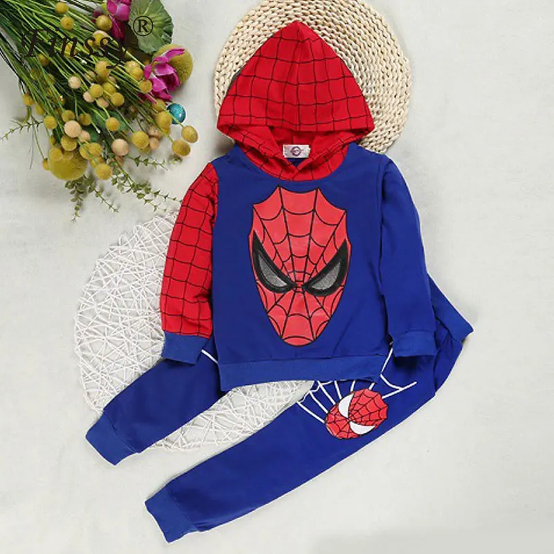 Комплекты одежды для костюмированной вечеринки «Человек-паук»; Детский костюм; модная летняя рубашка с рисунком; штаны; костюм из футболки и штанов для мальчиков - Цвет: ZC2