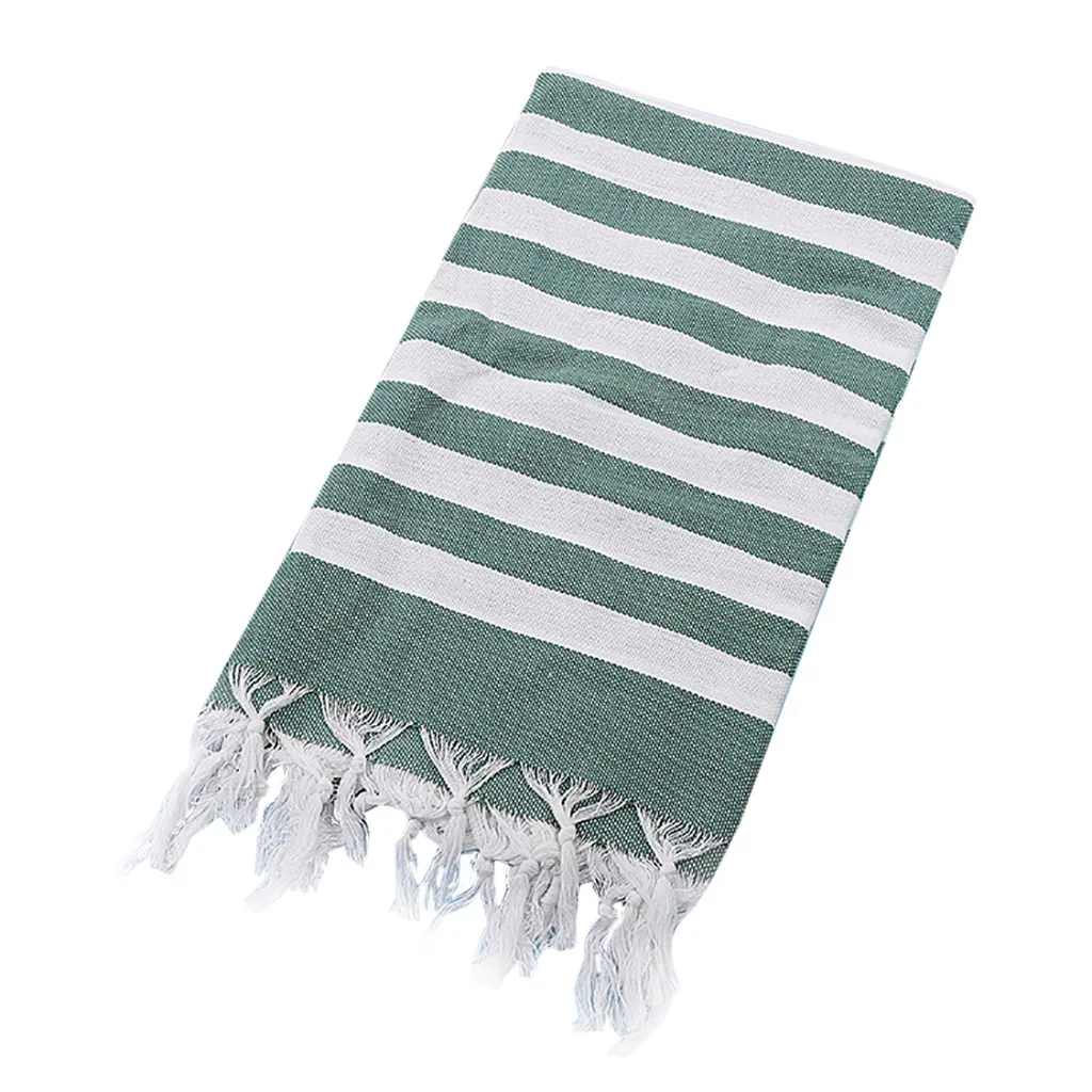 Ouneed Turkish Cotton Fringed Beach Towel Dyed Jacquard Bath Spa Gym Pool |