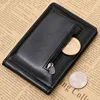 Hot Sale Men's Leather Money Clip Wallet With Coin Pocket Zipper Bag For Man Portable Magnet Hasp Purse Credit Card Cash Holder ► Photo 3/6