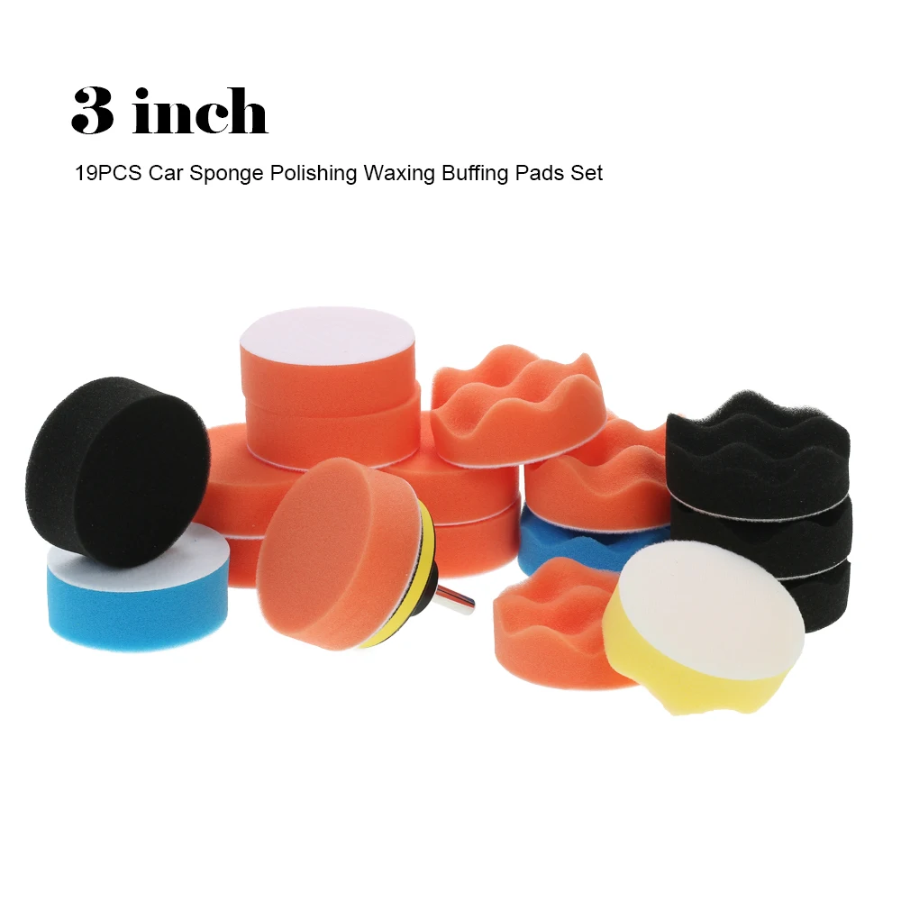 Buy 19PCS 3" 80mm Car Polishing Pads Waxing Foam Buffing Pad Sponge Kit Set 17