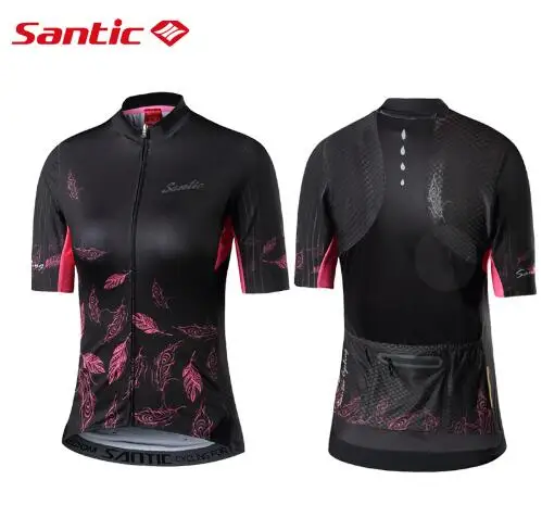 

Santic Women Cycling Short Jersey Pro Fit Ladies Road MTB Bike Bicycle Jersey Short Sleeve Summer Asian Size S-XL L8C02134