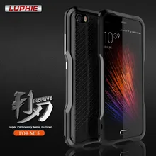 for Xiaomi mi5 case Luphie Brand xiaomi mi5 pro cover Luxury Aluminum Metal Frame+Leather Back Cover For Xiaomi mi 5 prime case