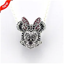 DIY Подходит для Pandora браслет сверкающая мышь чармы с портретом стерлингового серебра 925 пробы модные украшения для женщин