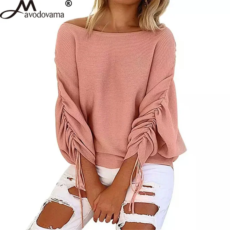 

Avodovama M 2018 Fashion Autumn Sweaters Sexy Casual Batwing Sleeve Solid Sweater Long Sleeve Skew Collar Knitted Top
