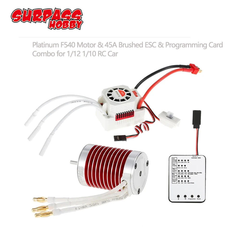 

SURPASSHOBBY Platinum Waterproof Series F540 4370KV 3930KV 3300KV 3000KV Brushless Motor with 45A ESC Programming Card